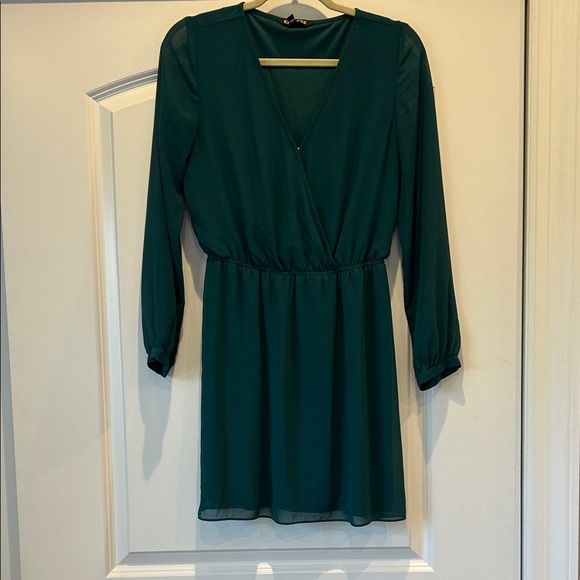 Express Teal Long Sleeve Dress - Picture 1 of 6